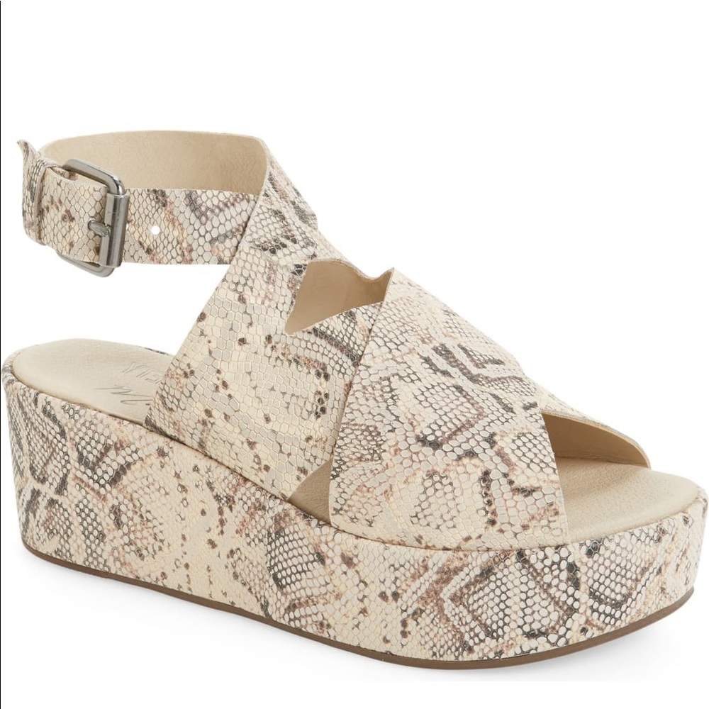 Snake Print Platform Sandals
